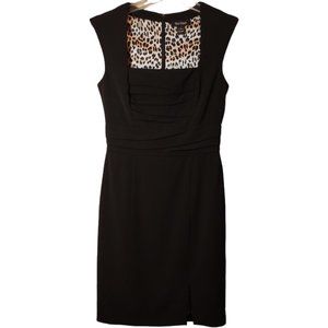 WHITE HOUSE BLACK MARKET PLEATED BODICE DRESS 2 SIZE IN BLACK COLOR